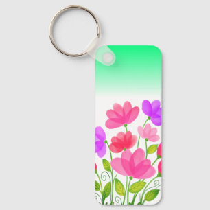 Flores de Aquarela Design-42704 Chaveiro