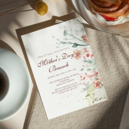 Flores de Aquarela Dia de as mães Brunch Convite
