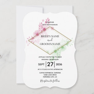 Flores De Aquarela Elegantes Convites De Casamento