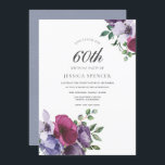 Flores de Aquarela Mulher 60º Convite de Aniversár<br><div class="desc">Womans 60th Birthday Invitation Ver coleção correspondente em Niche e nest Store</div>