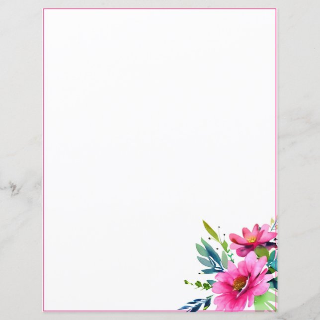 Flores de aquarela rosa (Frente)