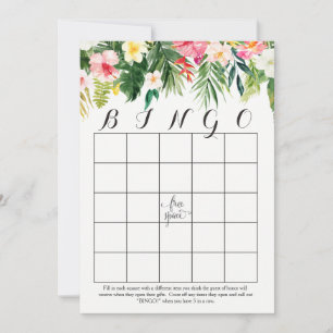 Flores de aquarela tropicais Chá Cartões de Bingo