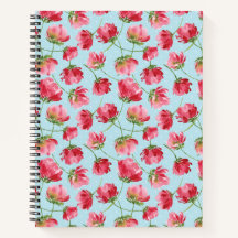 Flores de Aquarela Vermelho Carmesim Espalhadas Bo