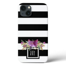 Flores de Aquarelas Roxas e Douradas