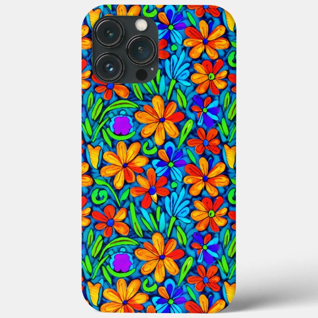 Flores de Arte Folclórica Brilhantes (Verso)