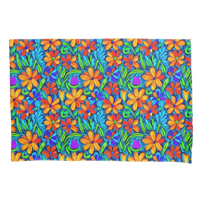 Flores de Arte Folclórica Brilhantes (Frente)