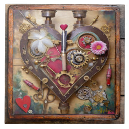 Flores de Batom Coração Série Steampunk