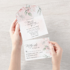 Flores De Blush, Flores Rosa, Verde, Casamento