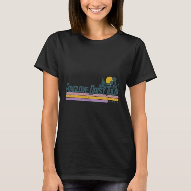 Flores de Boho Sutis Trem Resiste Camisa Foxglove  (Frente)