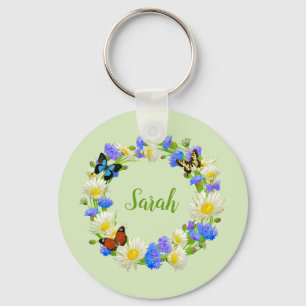 Flores de Borboleta Personalizadas Chaveiro Floral