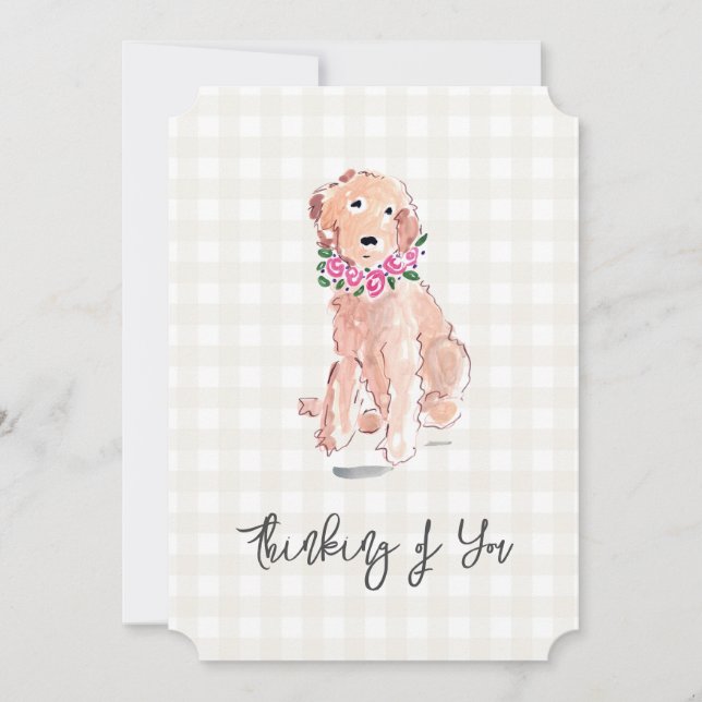 Flores de Cachorro Aquarela Pensando em você Gingh (Frente)