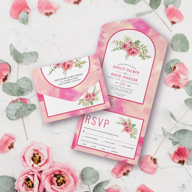 Flores de cacto rosa quente, deixa o casamento flo (Criador carregado)