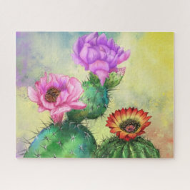 Flores de Cactus Vermelho Púrpura Quebra-cabeça