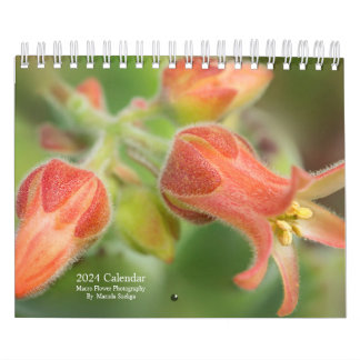 Flores de Calendário de Parede 2024 em Macro Fotog