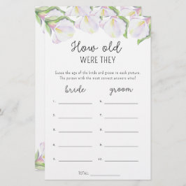 Flores de Calla - Quantos anos tinham o jogo de no