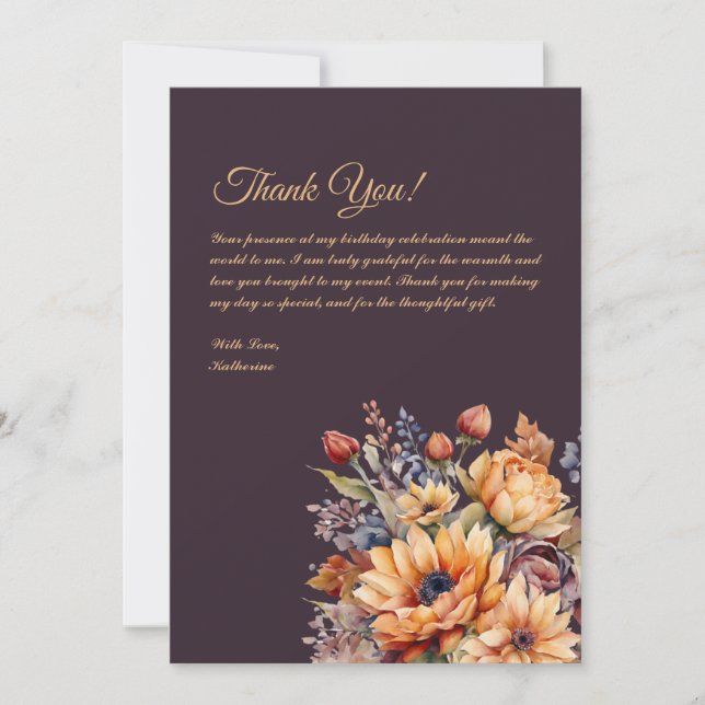 Flores De cartões de agradecimentos De Cobra De Aq (Frente)