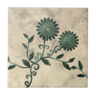 Flores de Cerâmica com Aparência de Metal Verde