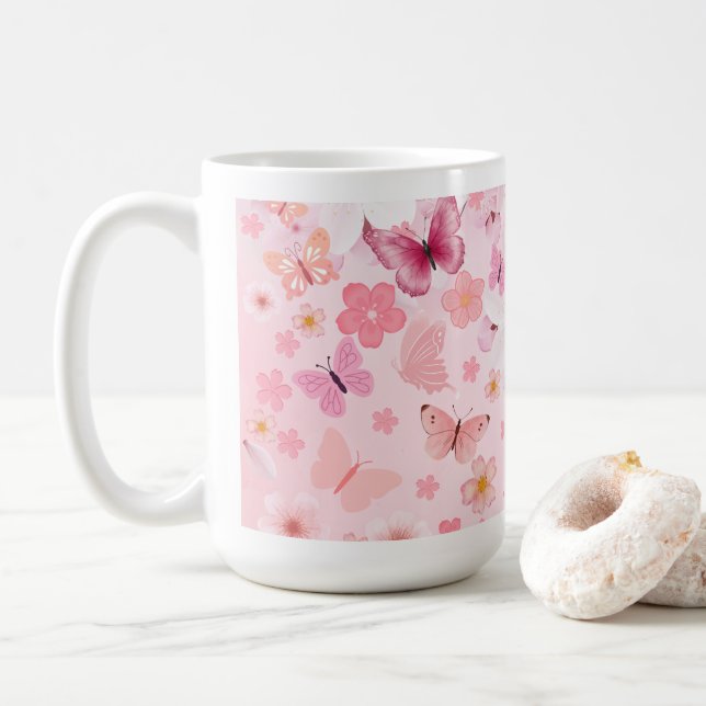 Flores de Cerejeira Estéticas Presente de Xícara d (Com Donut)
