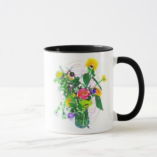Flores de Cherie! Caneca Combo Preta 11 oz (Direita)