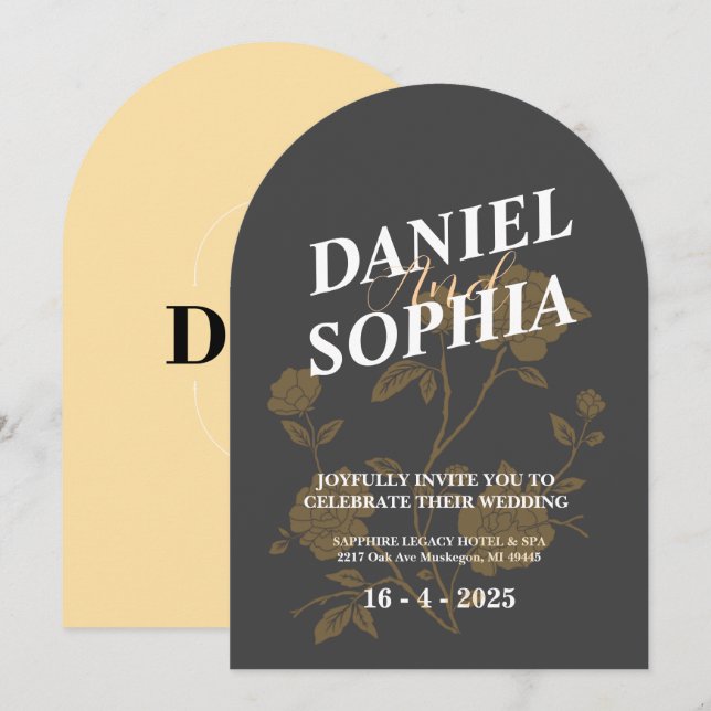 Flores de convite para casamento (Frente/Verso)