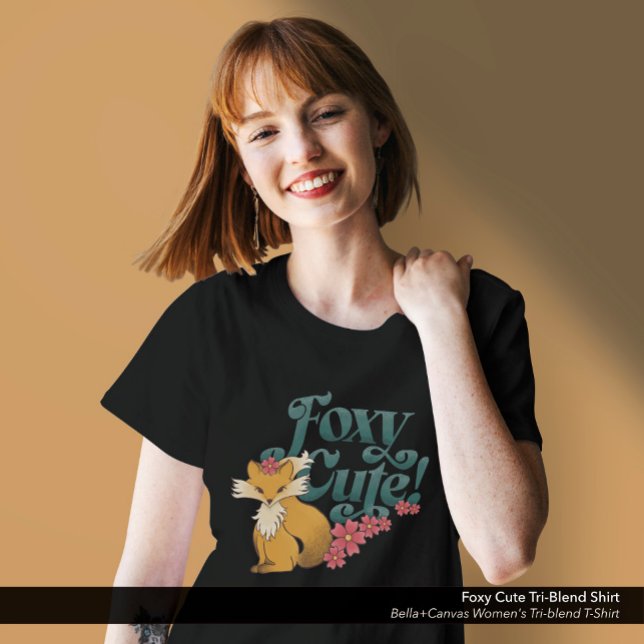 Flores De Corte Foxídica ("Foxy Cute" Bella+Canvas Women's Tri-blend T-Shirt: Black)