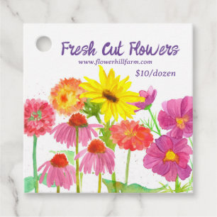 Flores de Corte Frescas Etiqueta de Buquê Etiqueta