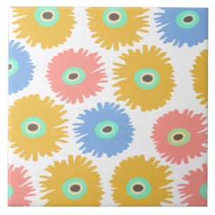 Flores de Cravo Amarelo Coral Abstrato