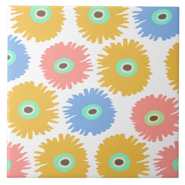 Flores de Cravo Amarelo Coral Abstrato (Frente)