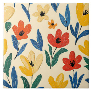 Flores de Crayon e Borboleta