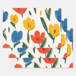 Flores de Crayon e Borboleta