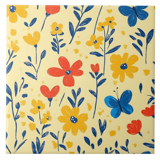 Flores de Crayon e Borboleta (Frente)