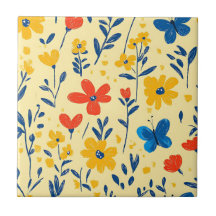 Flores de Crayon e Borboleta