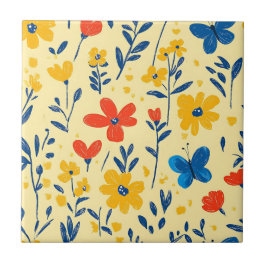 Flores de Crayon e Borboleta