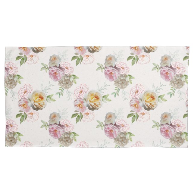 Flores de Creme-Rei Pillowcase (Frente)