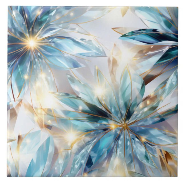 Flores de Cristal Luminoso (The complete printed tile design. Tiles sold individually.)