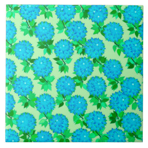Flores de dália em azul turquesa e verde