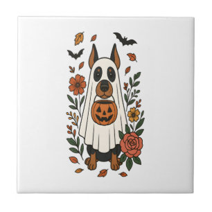 Flores de Doberman Pinscher de Halloween
