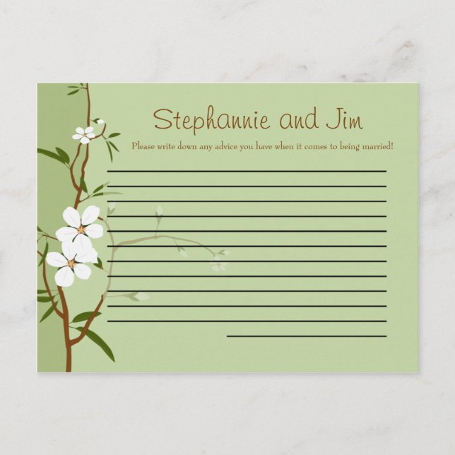 Flores de Dogwood com Cartão de Aviso Escrita (Frente)