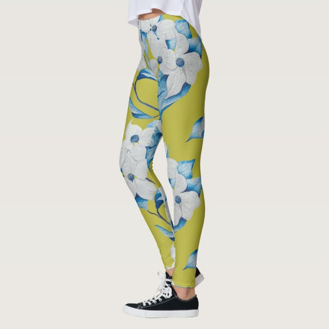 Flores de Dogwood em Leggings (Esquerda)