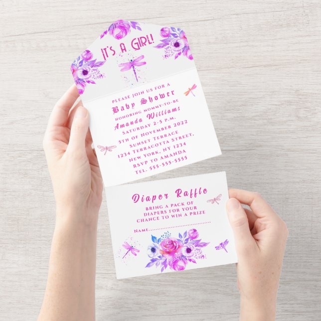 Flores de Dragonfly Roxo É uma Chá de fraldas (Tearaway)