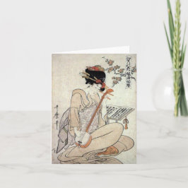 Flores de Edo por Kitagawa Utamaro Cartão de Nota 