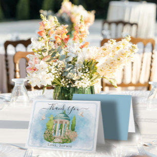 Flores de estátua Gazebo pombas Cartões de agradec