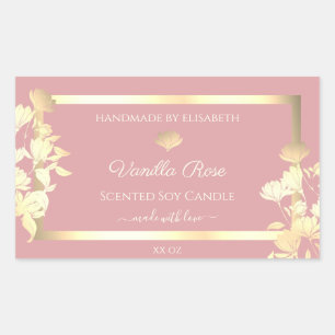 Flores de etiquetas de embalagem de produtos rosa 