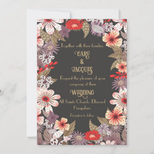 Flores de Fantasia - Convite de casamento