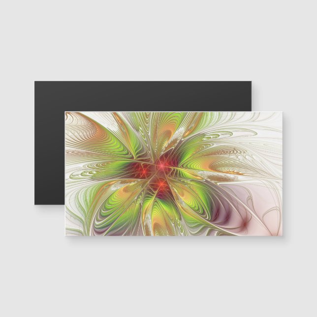 Flores de fantasia fractal suaves e tenra (Frente/Verso)