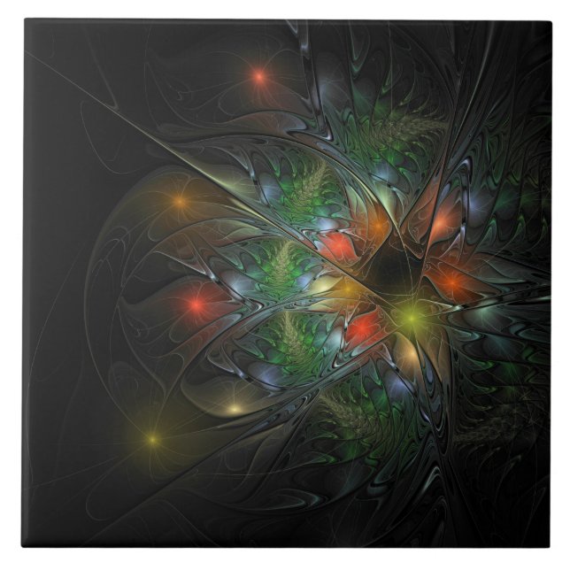 Flores de fantasia fractal suaves e tenra (Frente)