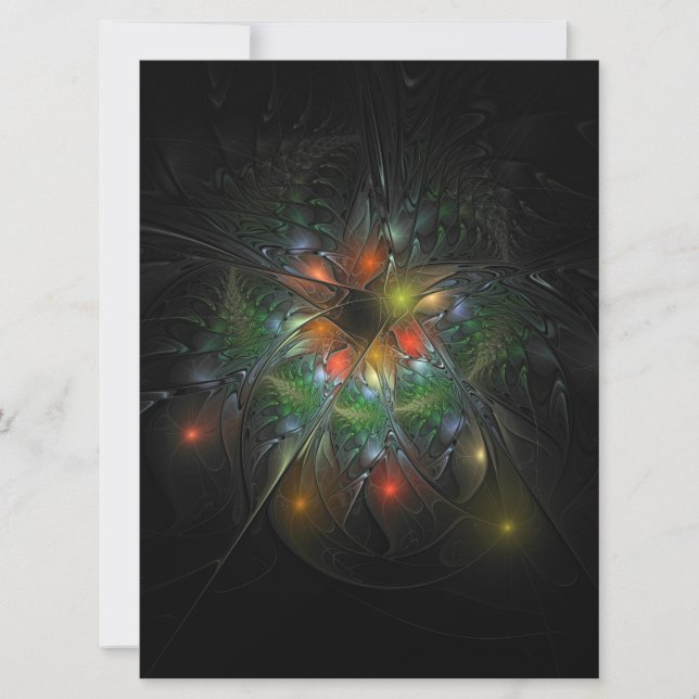 Flores de fantasia fractal suaves e tenra (Frente)