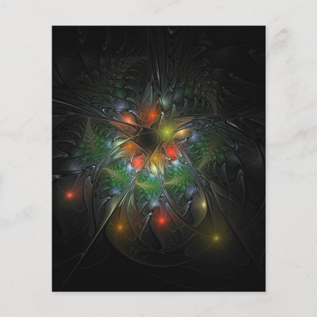 Flores de fantasia fractal suaves e tenra (Frente)