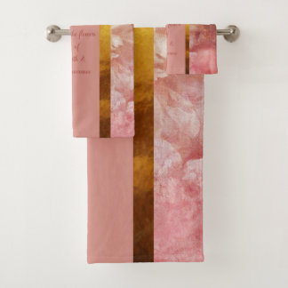 Flores de Fé (Peach/Dourado) Conjunto de Bandejas