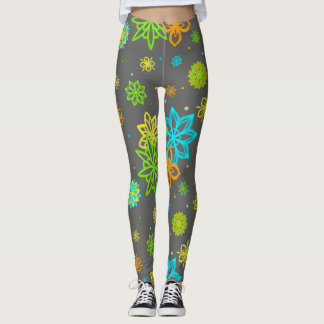Flores de feltro - Leggings de padrão